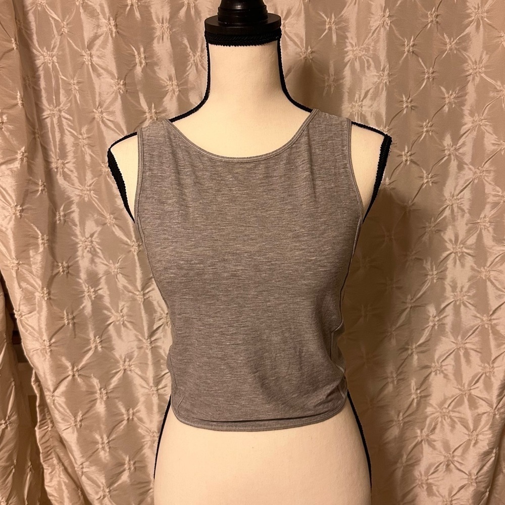 Lululemon Turn to Tie Wrap Tank Top Heathered Core Light Grey Yoga - Picture 7 of 11